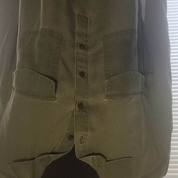 Olive Green shirt dress Large - Picture 2 of 6